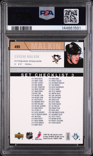 Evgeni Malkin Young Guns Checklist PSA 8 - Pittsburgh Penguins