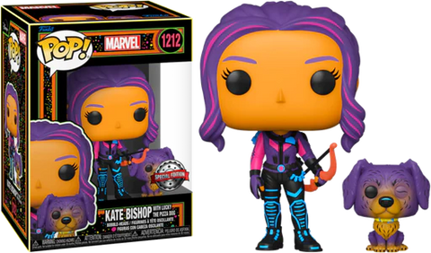Kate Bishop avec Lucky the Pizza Dog - Marvel #1212 (Blacklight) (édition spéciale)