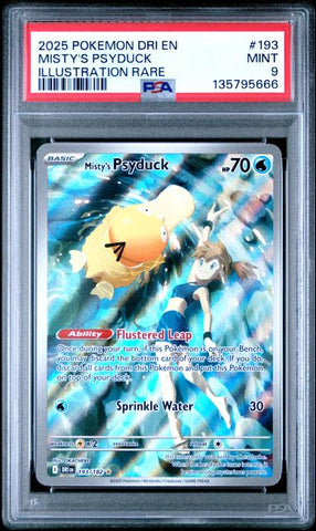 Misty's Psyduck #193 - Destined Rivals Illustration Rare - PSA 9