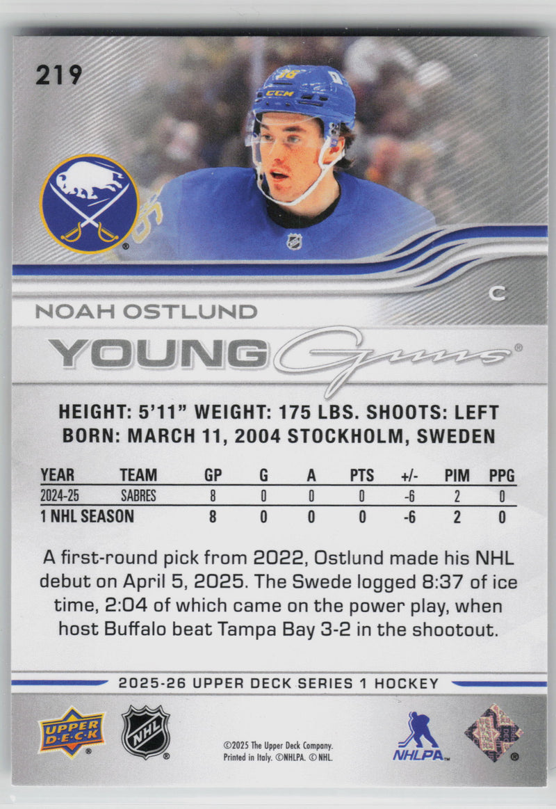 Noah Ostlund Young Guns Buffalo Sabres