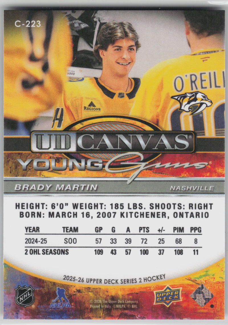 Brady Martin Young Guns Canvas Nashville Predators