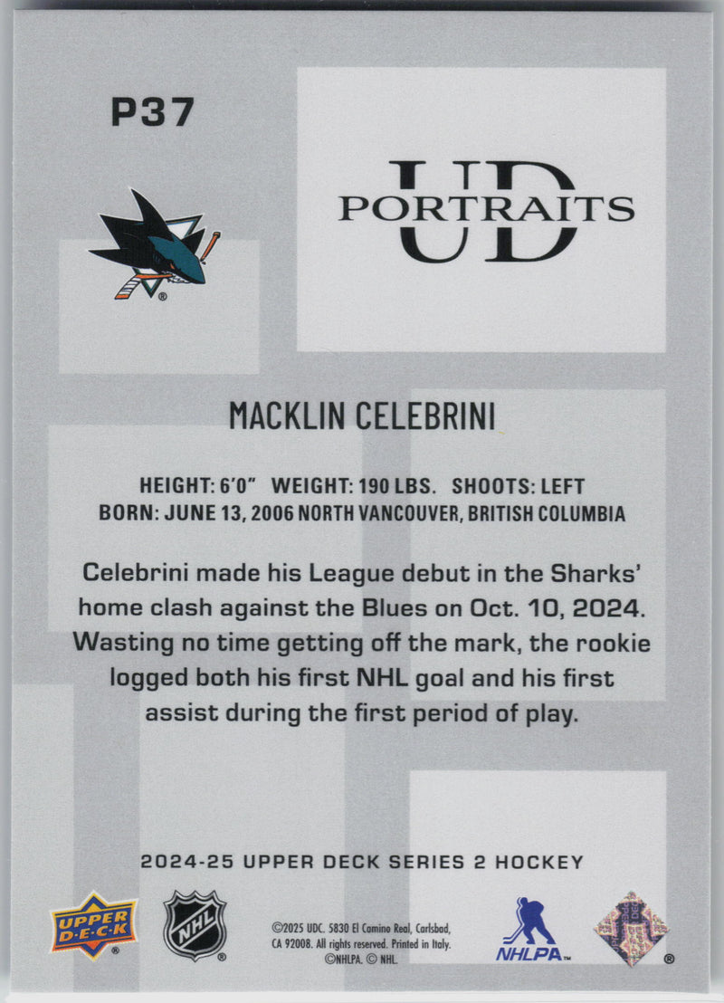 Macklin Celebrini UD Portraits