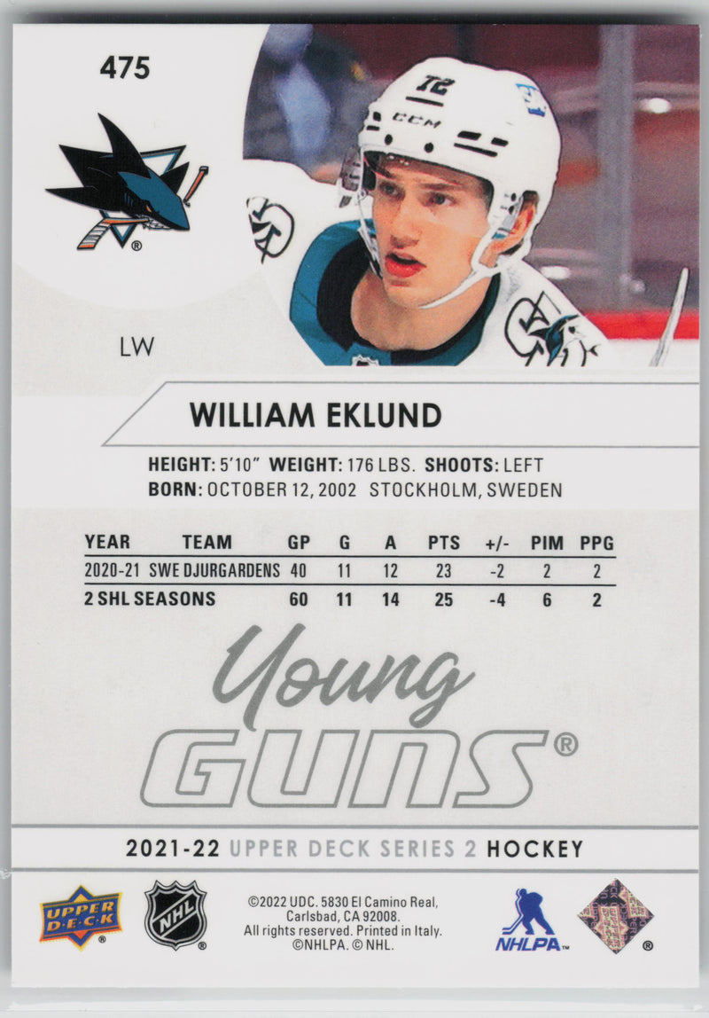 William Eklund Young Guns - San Jose Sharks