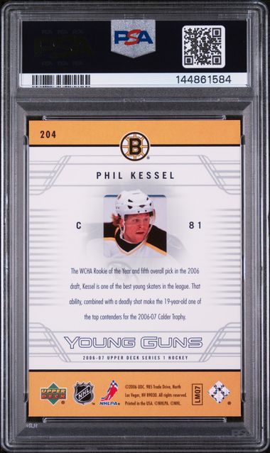 Phil Kessel Young Guns PSA 10 - Boston Bruins