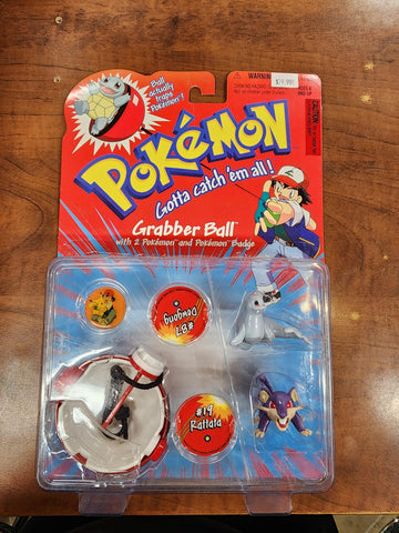 Grabber Ball With 2 Pokémon And Pokémon Badge - Pokémon #19-#87