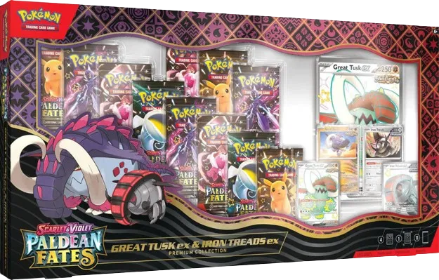 Pokemon - Paldean Fates Great Tusk ex & Iron Treads ex Premium Collection