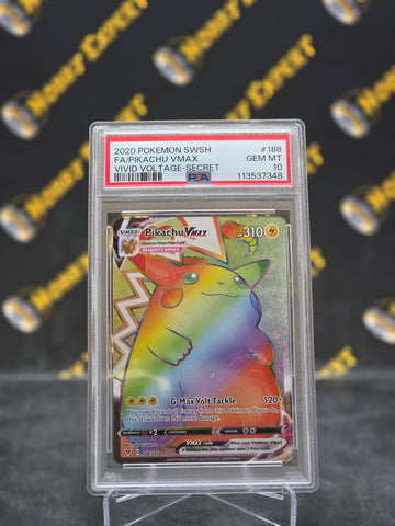 Pikachu VMAX #188 - Vivid Voltage Secret Rare - PSA 10