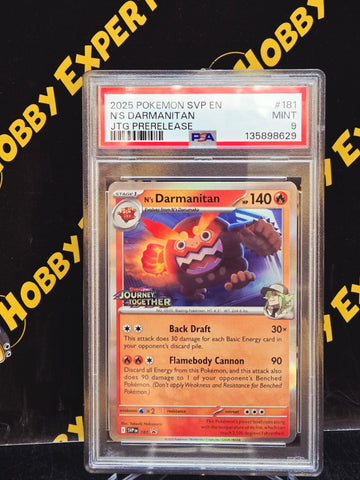 N's Darmanitan #181 - Journey Together Prerelease - PSA 9