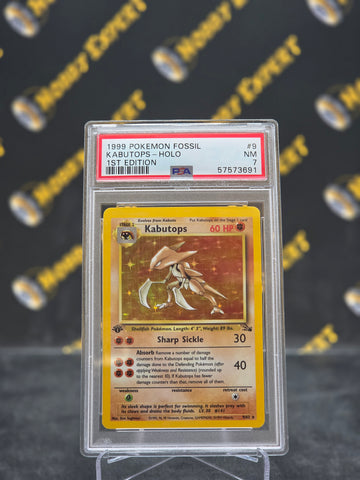 Kabutops #9 - Fossil 1st Edition Holo - PSA 7