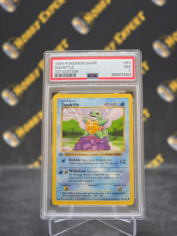 Squirtle #63 - Base Set 1st Edition - PSA 7
