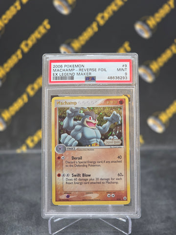 Machamp #9 - Legend Maker Reverse Holo - PSA 9