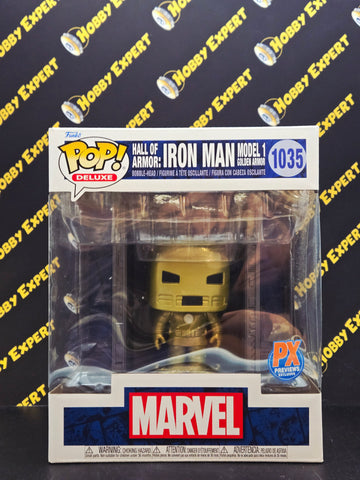 Hall Of Armor: Iron Man Model 1 Golden Armor #1035 - PX Previews Exclusive - Marvel