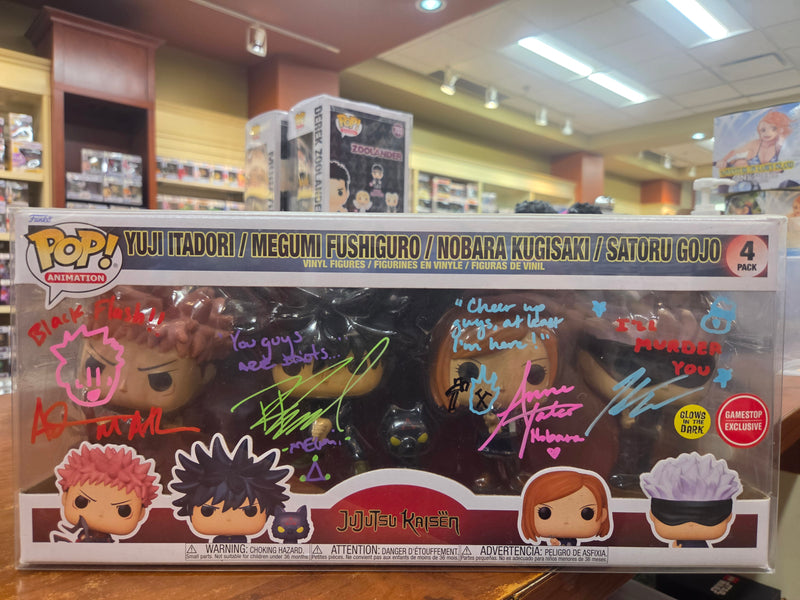 Yuji Itadori / Megumi Fushiguro / Nobara Kugisaki / Satoru Gojo 4 Pack - Autographed By Kaiji Tang,Adam McArthur, Anne Yates  JSA Certified - Jujutsu Kaisen