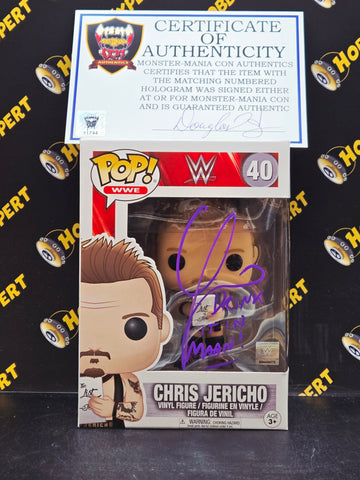 Chris Jericho #40 - Autographed By Christopher Keith Irvine / Monster Mania Con Authentics - WWE
