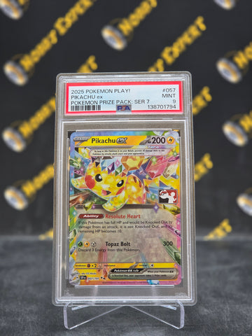 Pikachu ex #057 - Prize Pack Series 7 Promo - PSA 9