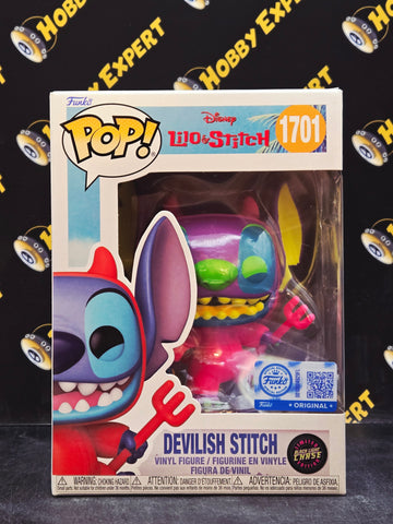 Devilish Stitch Stitch #1701 - Funko Excl. / Black Light Chase - Disney Lilo & Stitch