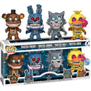 Twisted Freddy / Twisted Bonnie / Twisted Wolf / Twisted Chica - Five Nights at Freddy's The Twisted Ones 4 Pack (Glows In The Dark)