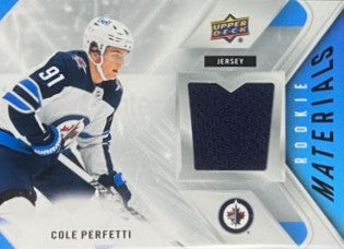Cole Perfetti Rookie Materials Blue Patch - Winnipeg Jets