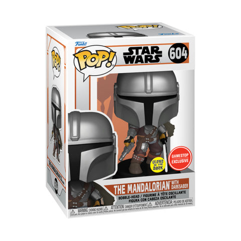 The Mandalorian With Darksaber - Star Wars #604 (Glows In The Dark) (Gamestop Exclusive)