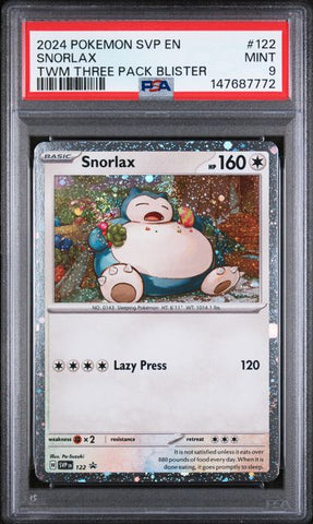 Snorlax #122 - Twilight Masquerade 3 Pack Promo Cosmos Holo - PSA 9
