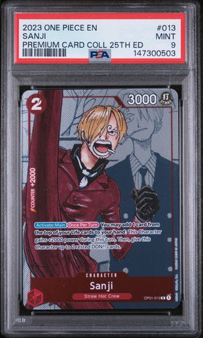 Sanji #OP01-013 - Premium Card Coll. 25th Ed - PSA 9