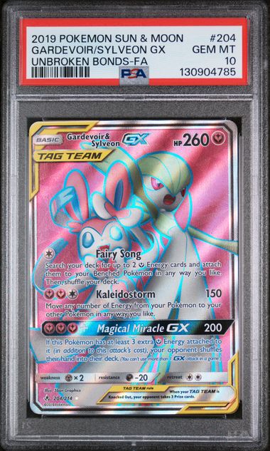 Gardevoir & Sylveon GX - Sun & Moon Unbroken Bond - PSA 10